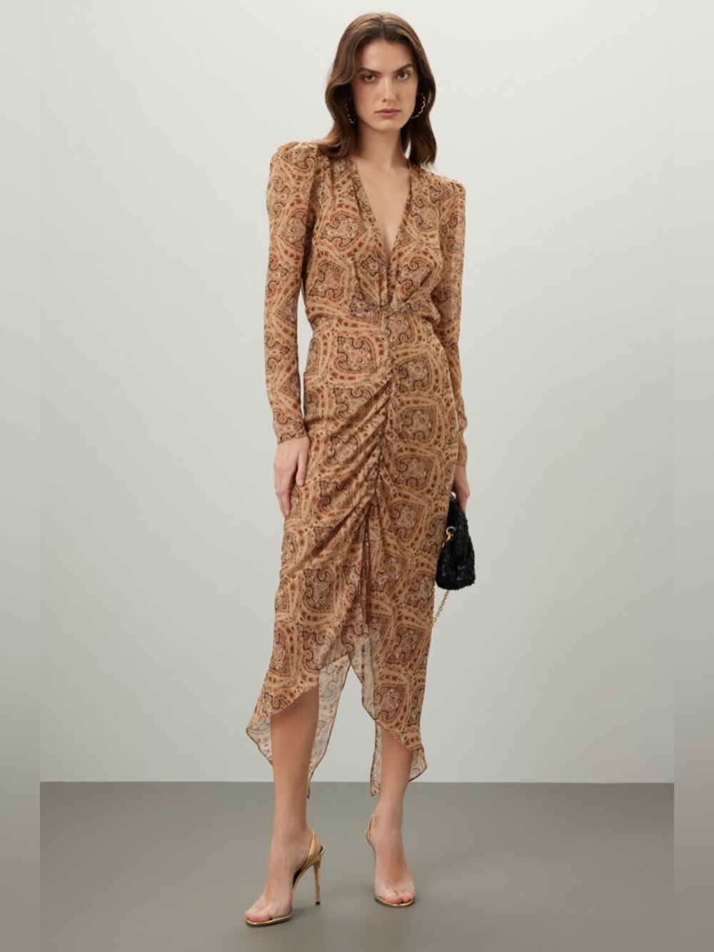 NWT RONNY KOBO 100% Silk Astrid Paisley Midi Dress Sz XS - Picture 1 of 9